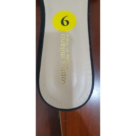 Sophia Milano Italian Suede Slip-on Sandals Black Size 9 - Picture 10 of 10